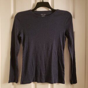 Sonoma Life and Style Women's Blue Long Sleeve T-Shirt Tee Small 100% Cotton